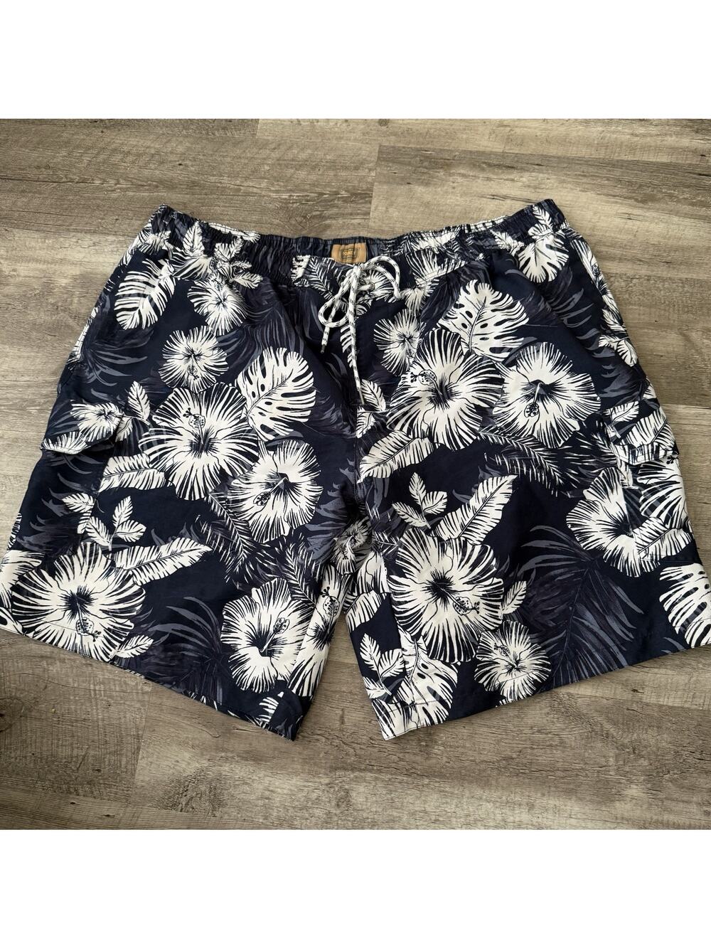 Foundry Supply Swim Trunks Mens 4XL Big Tall Blue Floral Tropical Lined Shorts